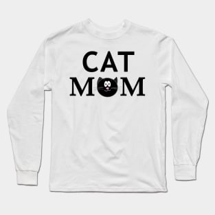 Cat mom text Long Sleeve T-Shirt